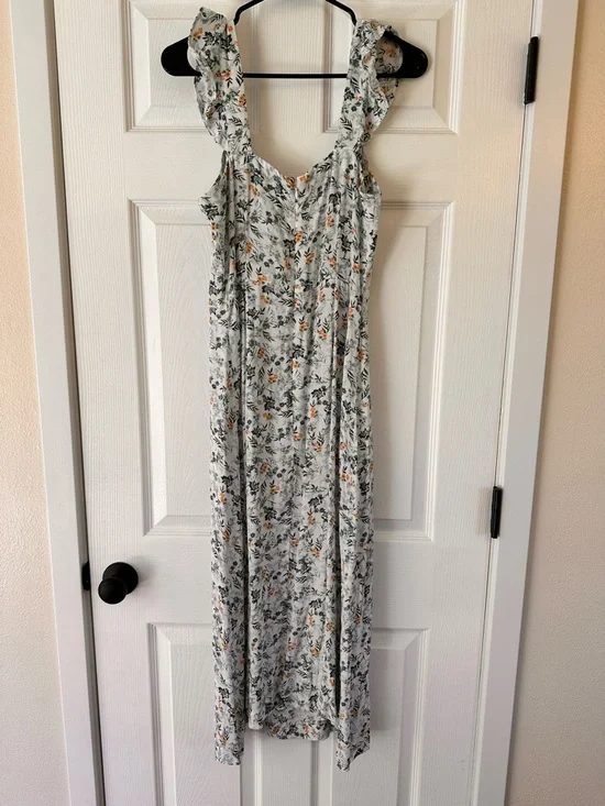 Loft Outlet Floral Ruffled Strap Dress - Picture 5 of 6